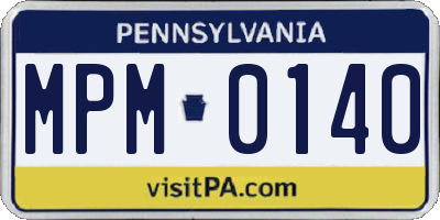 PA license plate MPM0140