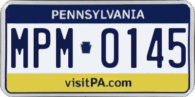 PA license plate MPM0145