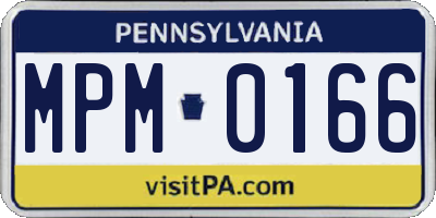 PA license plate MPM0166