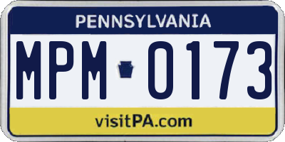 PA license plate MPM0173