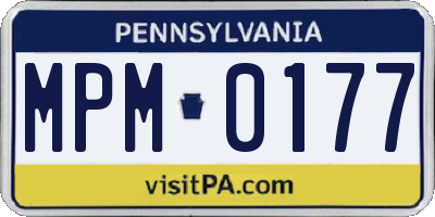 PA license plate MPM0177