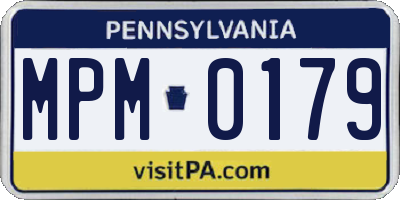 PA license plate MPM0179