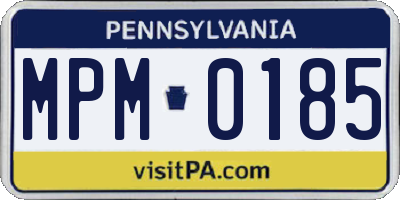 PA license plate MPM0185