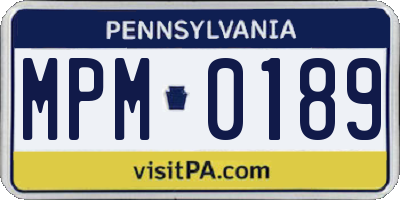 PA license plate MPM0189