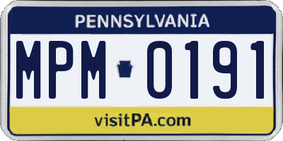 PA license plate MPM0191