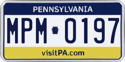 PA license plate MPM0197