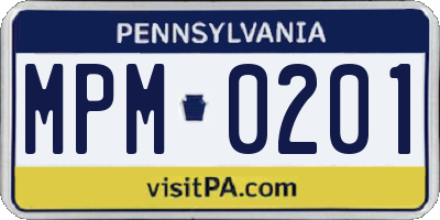 PA license plate MPM0201