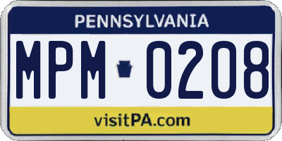 PA license plate MPM0208