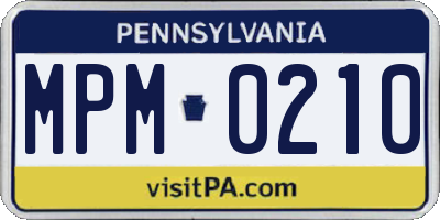 PA license plate MPM0210