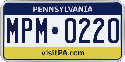 PA license plate MPM0220