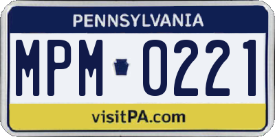 PA license plate MPM0221