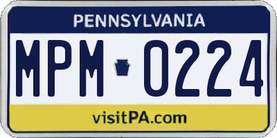 PA license plate MPM0224