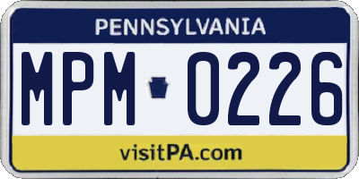 PA license plate MPM0226