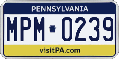 PA license plate MPM0239