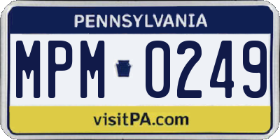 PA license plate MPM0249