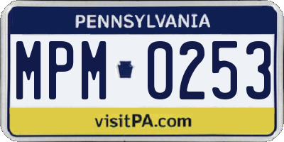 PA license plate MPM0253