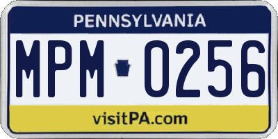 PA license plate MPM0256