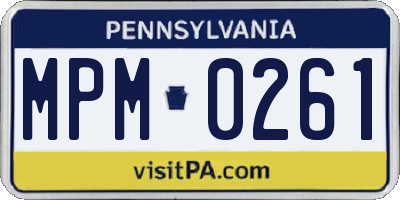 PA license plate MPM0261