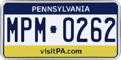 PA license plate MPM0262