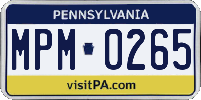 PA license plate MPM0265