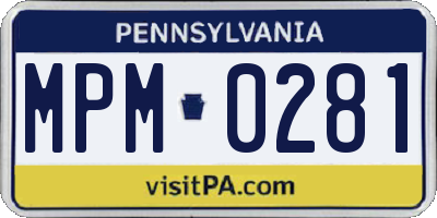 PA license plate MPM0281