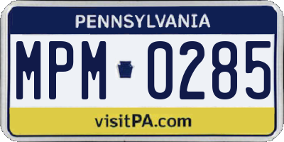 PA license plate MPM0285