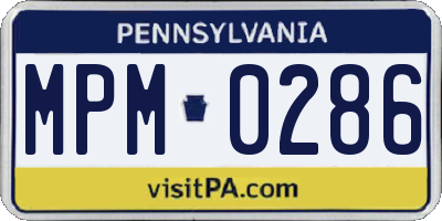 PA license plate MPM0286