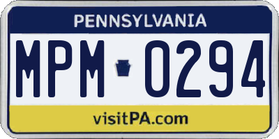 PA license plate MPM0294