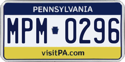 PA license plate MPM0296