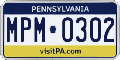 PA license plate MPM0302