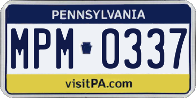 PA license plate MPM0337
