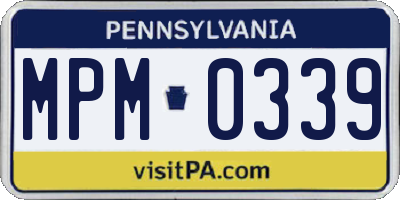PA license plate MPM0339