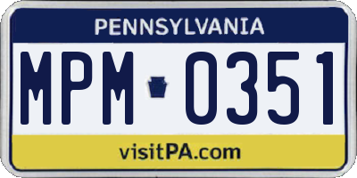 PA license plate MPM0351