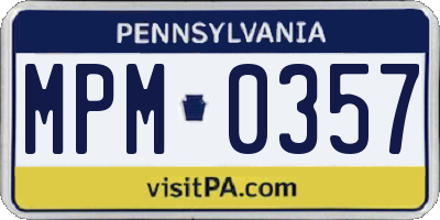 PA license plate MPM0357