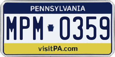 PA license plate MPM0359
