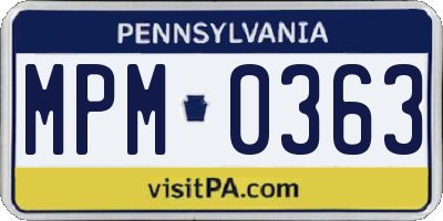 PA license plate MPM0363