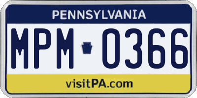 PA license plate MPM0366