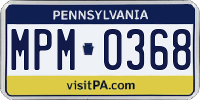 PA license plate MPM0368