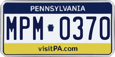PA license plate MPM0370