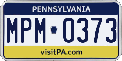 PA license plate MPM0373