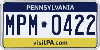 PA license plate MPM0422