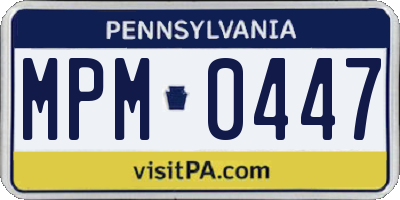 PA license plate MPM0447