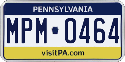 PA license plate MPM0464