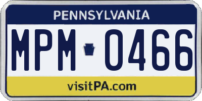 PA license plate MPM0466