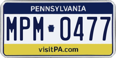 PA license plate MPM0477