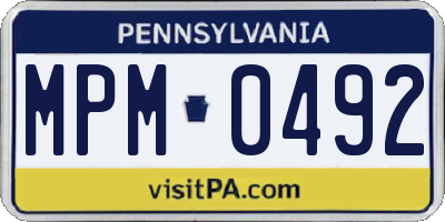 PA license plate MPM0492