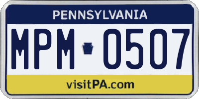 PA license plate MPM0507