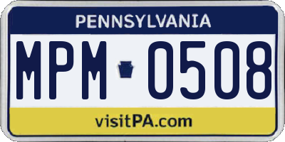 PA license plate MPM0508