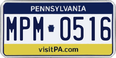 PA license plate MPM0516