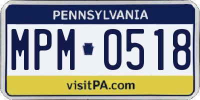PA license plate MPM0518